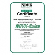 Certificate NDVK-RULES